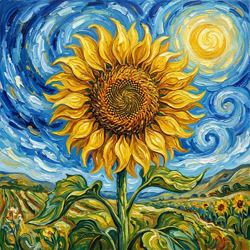 Bright Future: Van Gogh Style Sunflower Painting