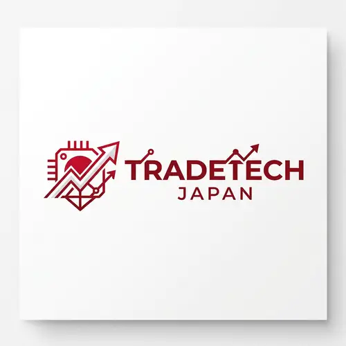 TradeTech Japan Lettering Logo Design | Modern & Elegant