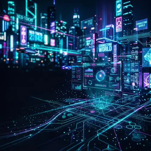 Futuristic Neon Business Card Background