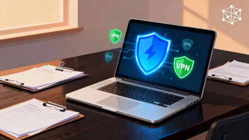 Modern Laptop with Antivirus & VPN Protection