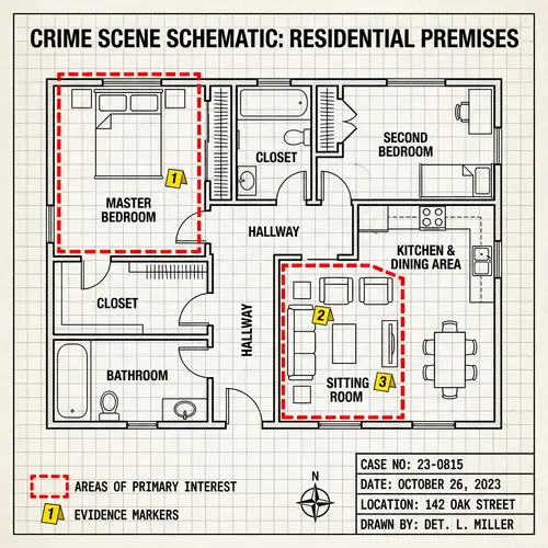 Detailed Schematic for Residential House | Crime Scene Investigation