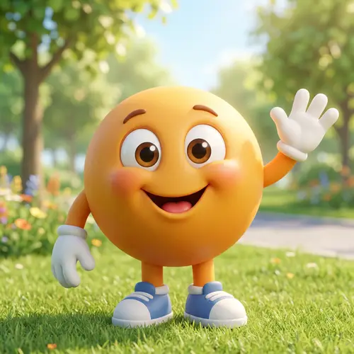 Friendly Smiling Ball Character for Joyful Positivity