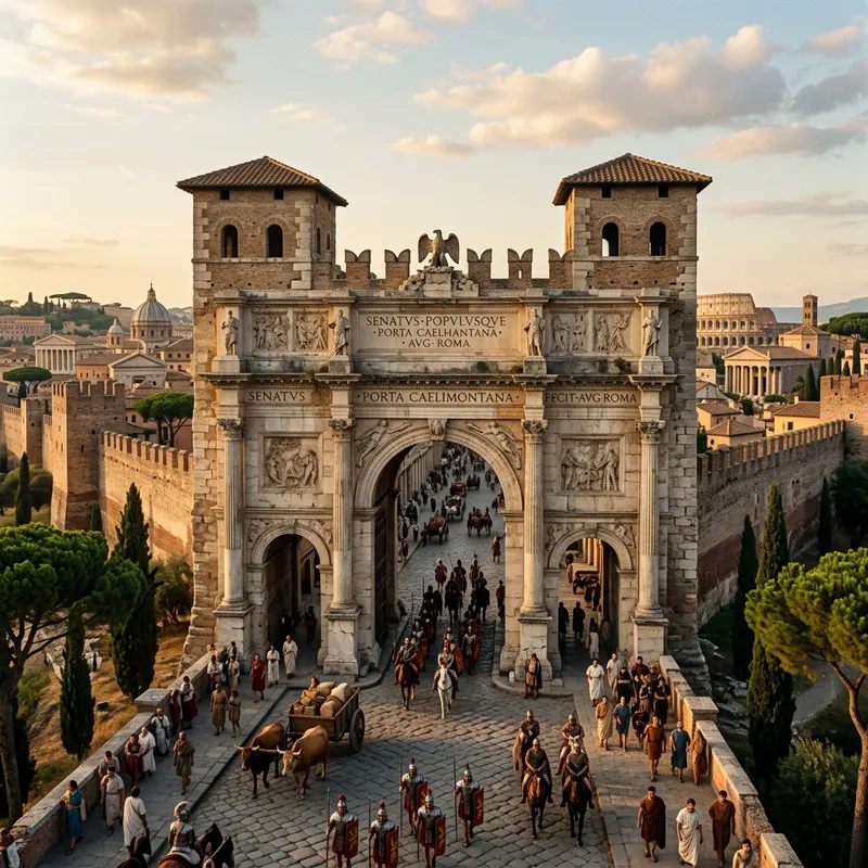 Majestic Ancient Roman City Gate