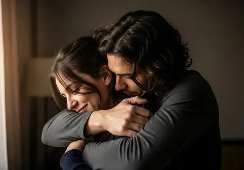 Embrace in Darkness: Captivating Connection