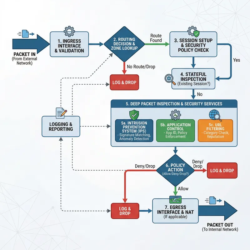 Detailed Firewall Flow Diagram: Components & Security Features Detailed Firewall Flow Diagram: Components & Security Features
