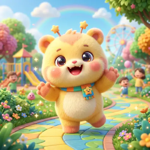 Cute 3D Joy Mascot with a Happy Face