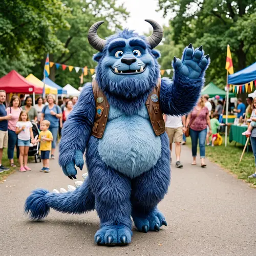 Friendly Blue Monster Costume for Parties