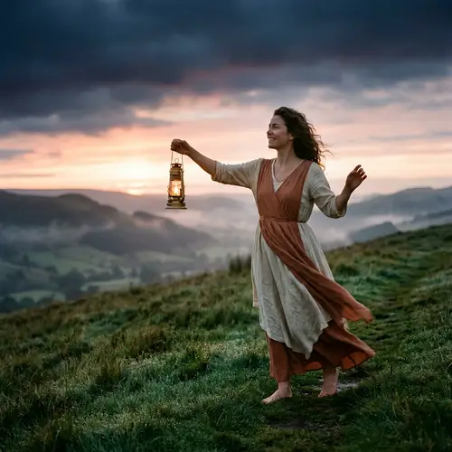 Welcoming the Morning: An Oil Lamp's Dawn