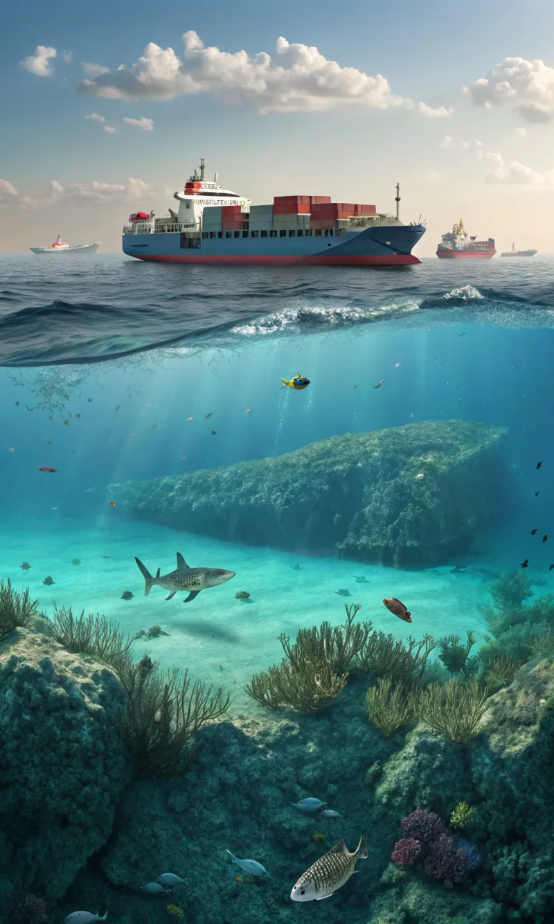 3D Ocean Cross-Section Rendering for Text Overlay 3D Ocean Cross-Section Rendering for Text Overlay