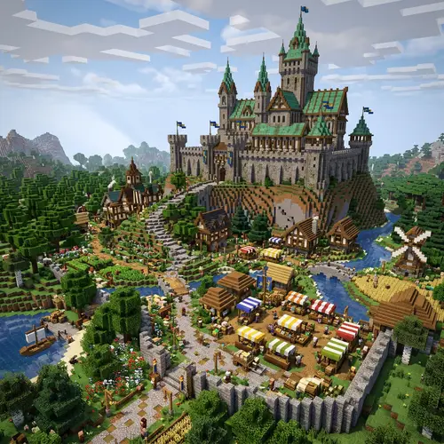 Minecraft Medieval Village & Castle: A Grand Digital Masterpiece