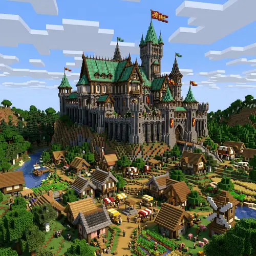 Impressive Medieval Castle with Copper Roofs | Minecraft 1.20