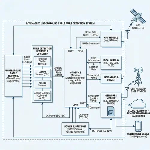 IoT Underground Cable Fault Detection System with GSM & GPS Integration