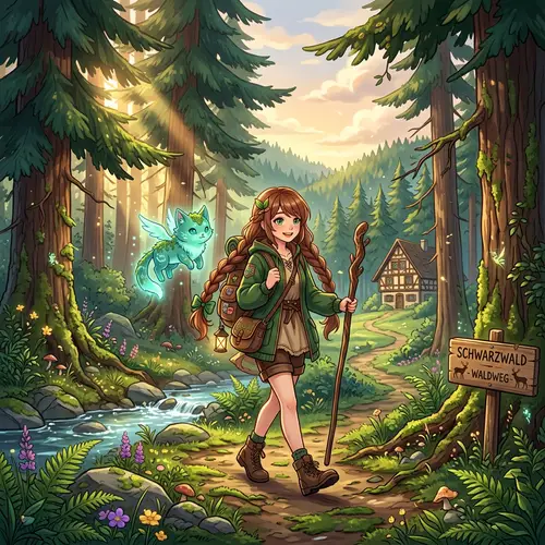 Enchanting Anime Scene in Black Forest Wilderness