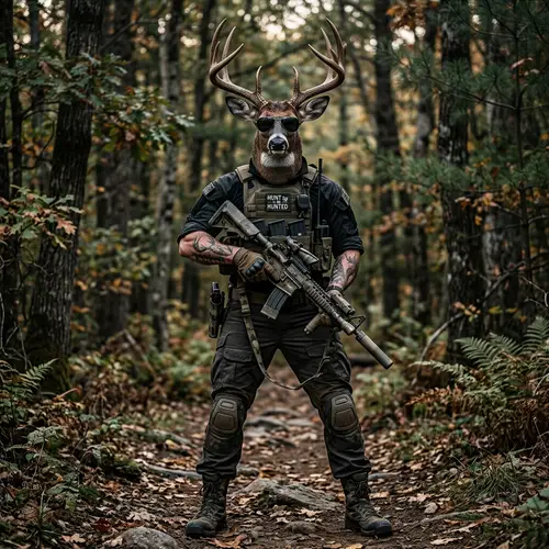 Cool Deer with M4 Weapon – Badass Transformation