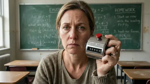 Frustrated South African Teacher in Classroom