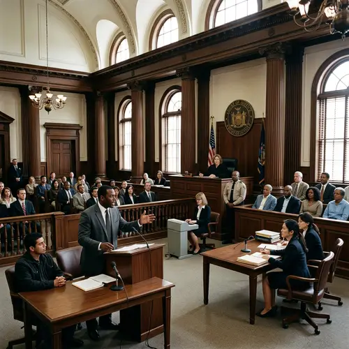 Court Scene: Justice, Tension, and Diversity in Legal Setting