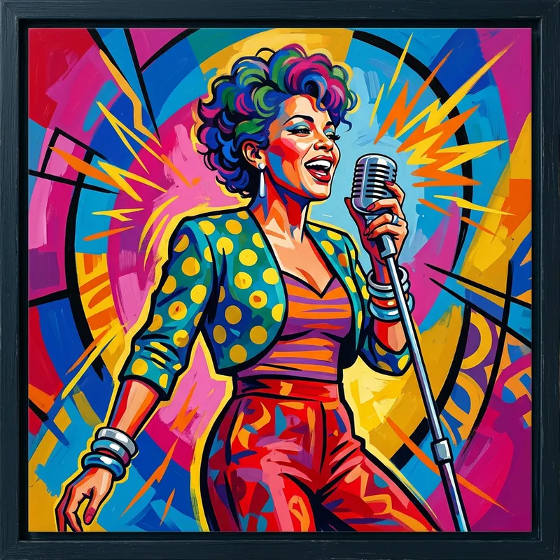 Vibrant Pop Art Music Star Digital Painting Vibrant Pop Art Music Star Digital Painting