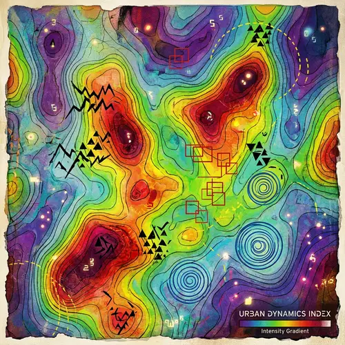 Abstract Crime Map Art: Colorful Crime Representation