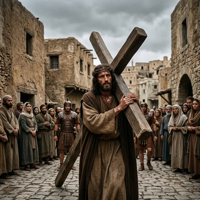 Jesus Carrying Cross - Symbol of Sacrifice