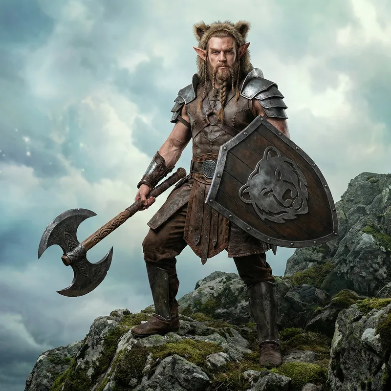 Pumped Up Barbarian with Bear Ears | Fantasy World Pumped Up Barbarian with Bear Ears | Fantasy World