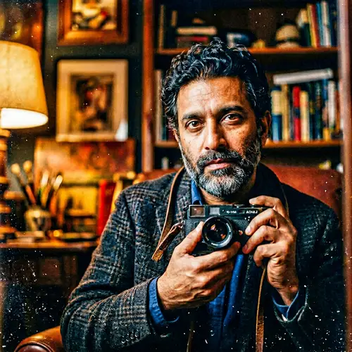 Impressionistic Self-Portrait of South Asian Male