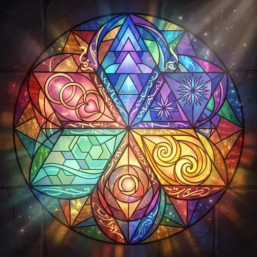 Dynamic Geometric Shapes: Interpreting Sacred Text in Vibrant Colors