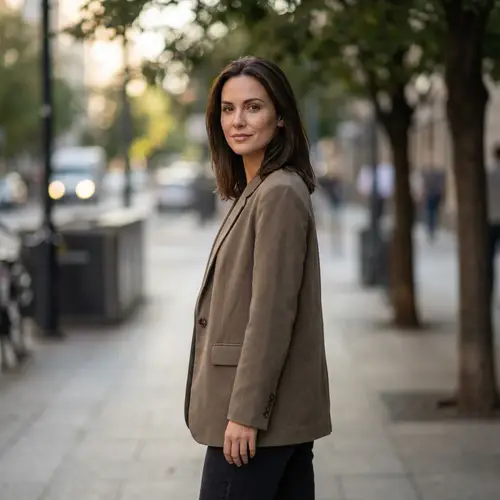 Confident Brunette Model in Natural Light Portrait