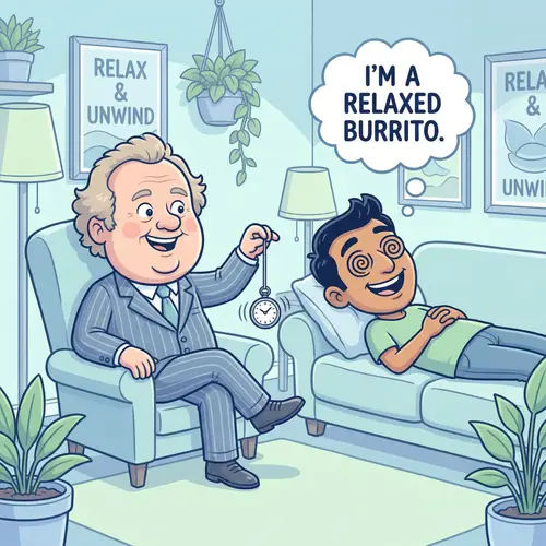 Humorous Hypnosis Caricature for Relaxation