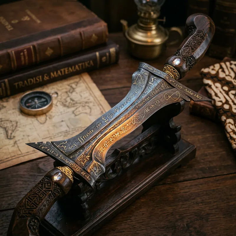 Mathematical Keris - Handcrafted Blade Infused with Mathematical Wisdom Mathematical Keris - Handcrafted Blade Infused with Mathematical Wisdom