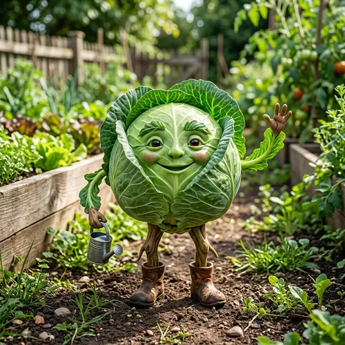 Cabbage Head with Arms and Legs - Fun Character