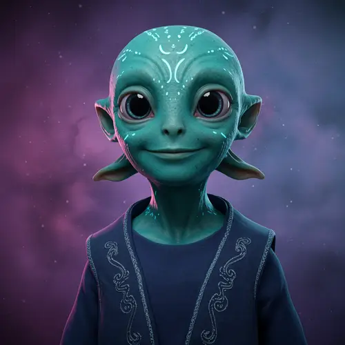 Friendly Realistic Alien Character Image