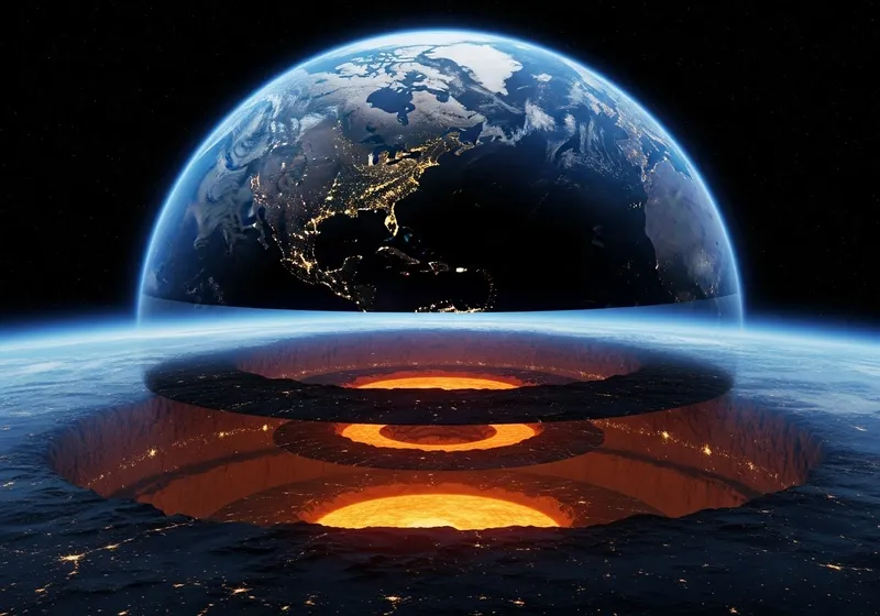 Surreal Earth: A Peek Inside a Circular Hole