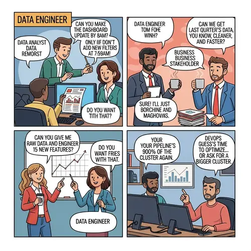 Funny Comic Strip: Data Engineer Office Interactions