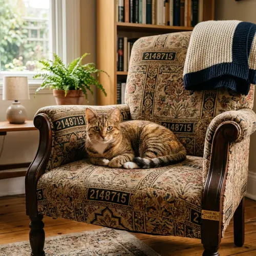 Charming Cat Sitting on a Chair