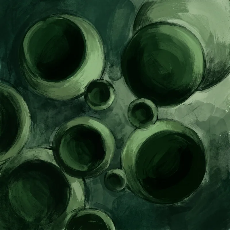 Dark Green Circular Shapes | Contemporary Abstract Artistry Dark Green Circular Shapes | Contemporary Abstract Artistry