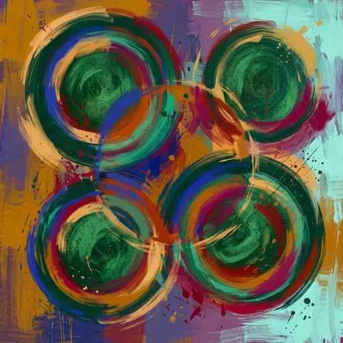 Abstract Geometric Patterns: Vibrant Color Contrasts