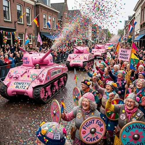 Pink Tanks Fire Confetti at Grandma Warriors