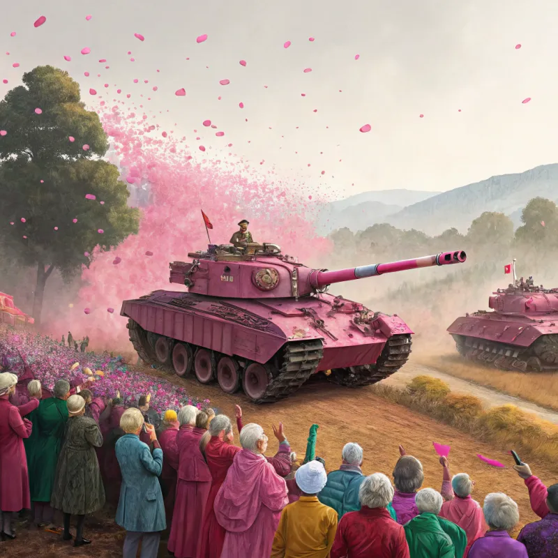 Pink Tanks Fire Confetti at Grandma Warriors