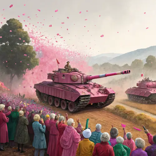 Pink Tanks Fire Confetti at Grandma Warriors