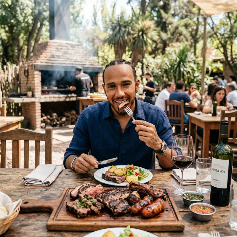 Hamliton Enjoying Asado: A Culinary Moment