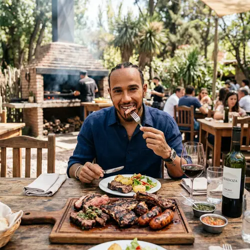 Hamliton Enjoying Asado: A Culinary Moment