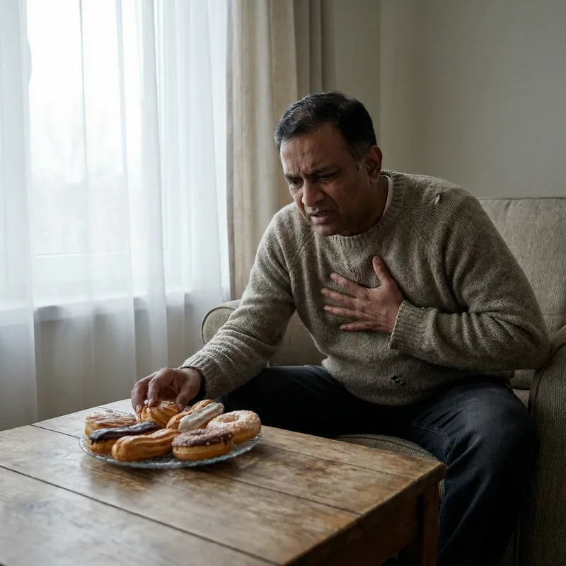 Middle-Aged South Asian Man Suffers Heart Attack Near Sweets Middle-Aged South Asian Man Suffers Heart Attack Near Sweets
