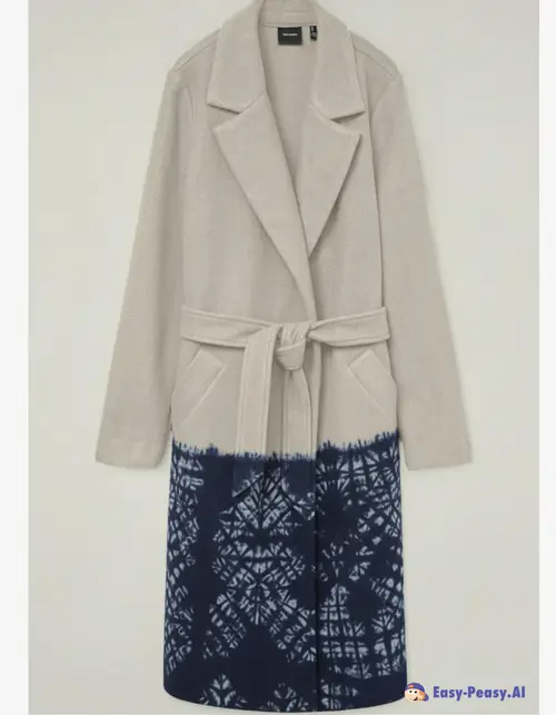 Dark Blue Shibori Coat Design with Transition
