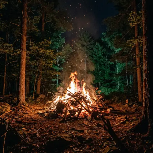 A Burning Pile of Things in a Dark Forest
