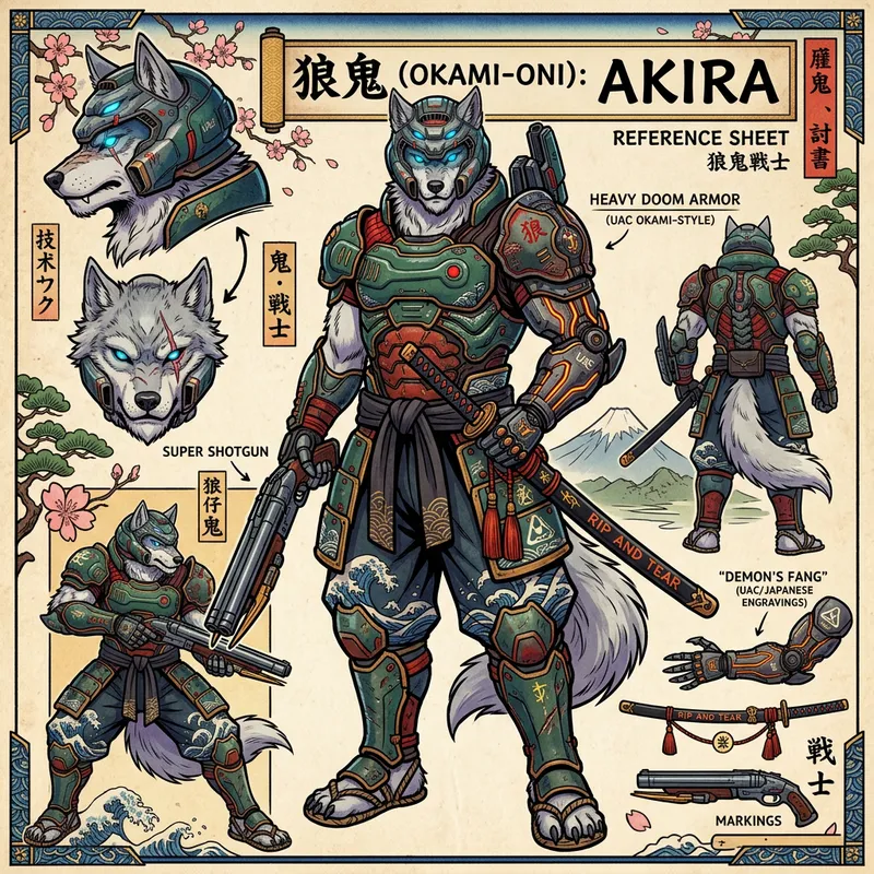 Full-Body Anthro Character Reference Sheet