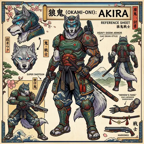 Full-Body Anthro Character Reference Sheet