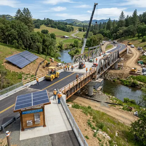 Eco-Friendly Rural Bridge Under Construction