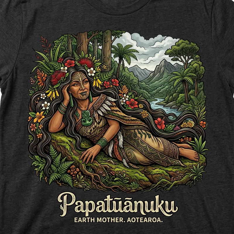 Maori Earth Mother Goddess T-Shirt Design