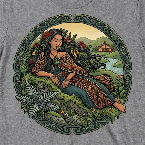 Stunning Maori Earth Mother Goddess T-Shirt Design