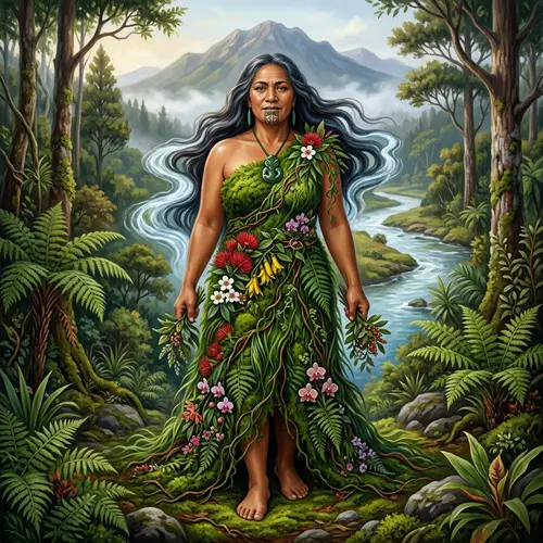 Papatuanuku: Mother Earth with Moko Kauae Chin Tattoo